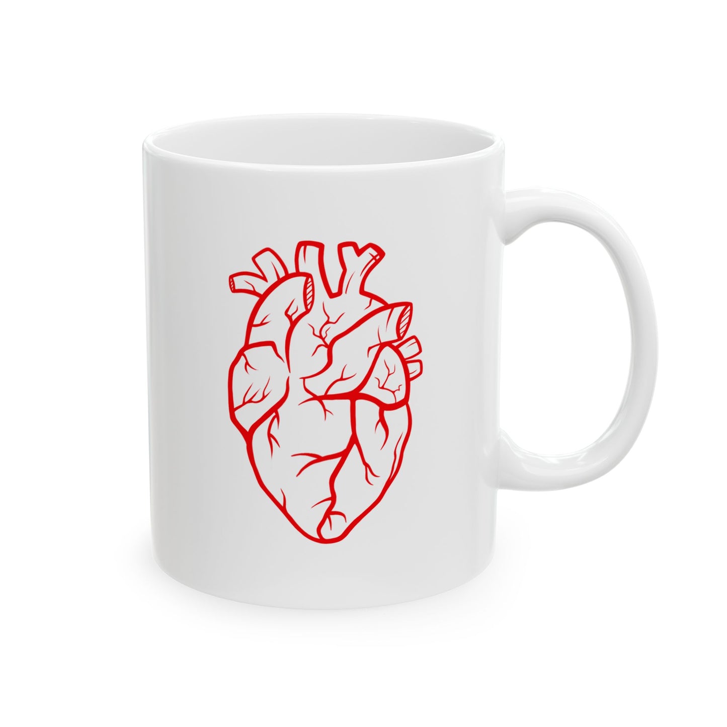 Anatomically Accurate Heart Ceramic Mug, (11oz, 15oz)