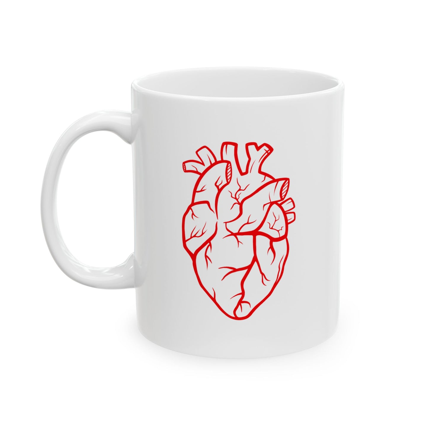 Anatomically Accurate Heart Ceramic Mug, (11oz, 15oz)